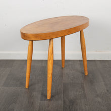 Load image into Gallery viewer, Mid Century Solid Planked Oval Side Table
