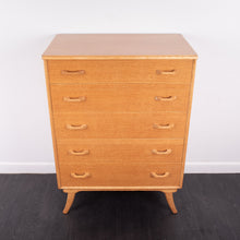 Load image into Gallery viewer, Mid Century Oak Tallboy Chest of Drawers
