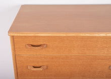 Load image into Gallery viewer, Mid Century Oak Tallboy Chest of Drawers
