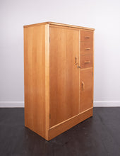 Load image into Gallery viewer, Mid Century Oak Tallboy Wardrobe
