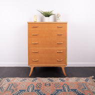 Mid Century Oak Tallboy Chest of Drawers