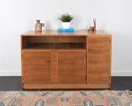 Vintage walnut and glass display cabinet