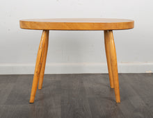 Load image into Gallery viewer, Mid Century Solid Planked Oval Side Table
