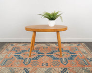 Mid Century Solid Planked Oval Side Table