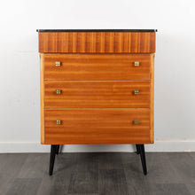 Load image into Gallery viewer, Mid Century Walnut Chest of Drawers on Black Legs
