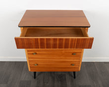 Load image into Gallery viewer, Mid Century Walnut Chest of Drawers on Black Legs
