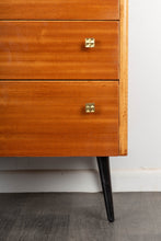 Load image into Gallery viewer, Mid Century Walnut Chest of Drawers on Black Legs
