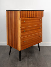 Load image into Gallery viewer, Mid Century Walnut Chest of Drawers on Black Legs
