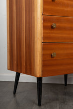 Load image into Gallery viewer, Mid Century Walnut Chest of Drawers on Black Legs
