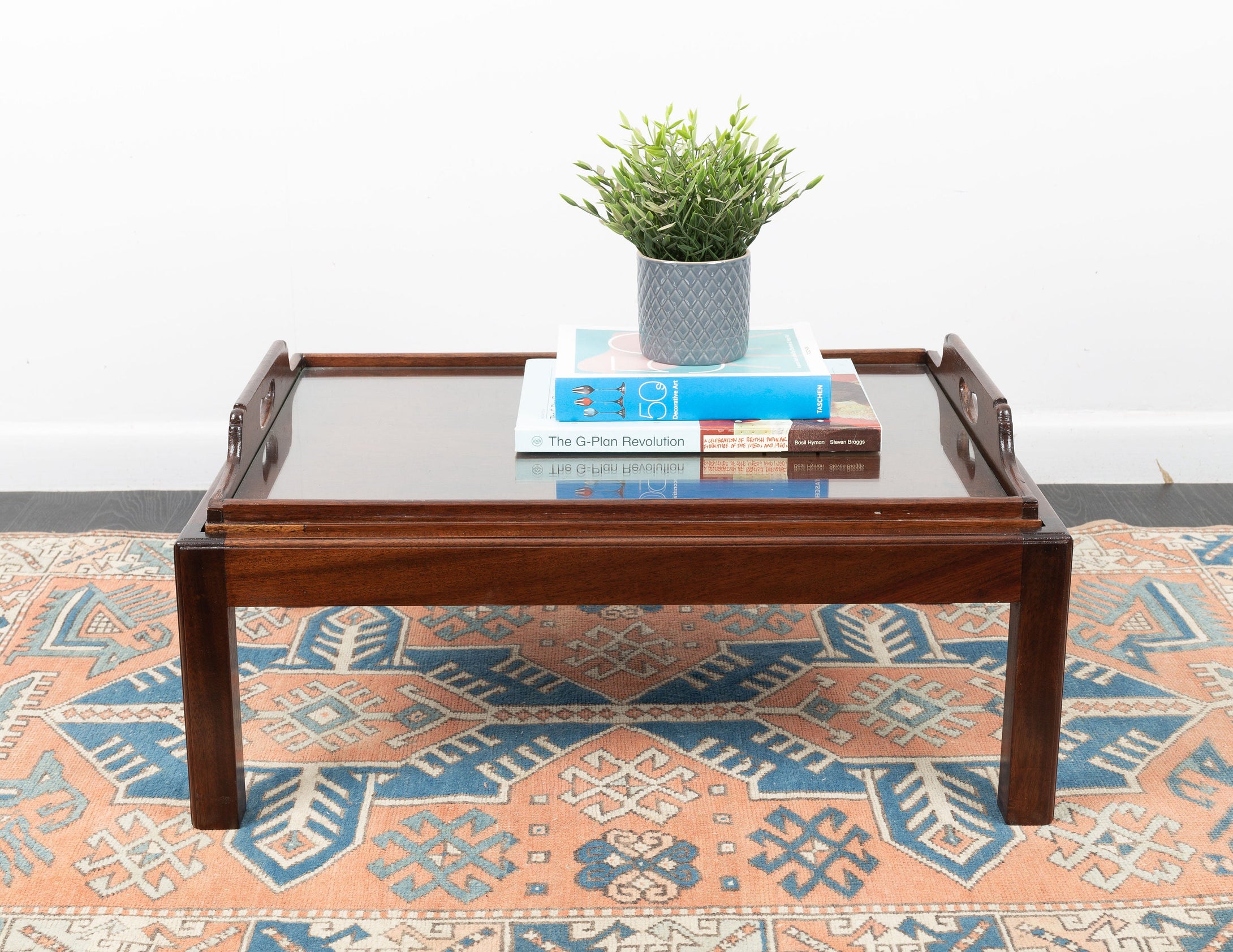 Vintage Tray Top Hardwood Coffee Table