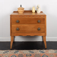 Load image into Gallery viewer, Mid Century Oak Chest Of Drawers Bedside Cabinet by Lebus Furniture

