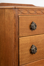 Load image into Gallery viewer, Mid Century Oak Chest Of Drawers Bedside Cabinet by Lebus Furniture
