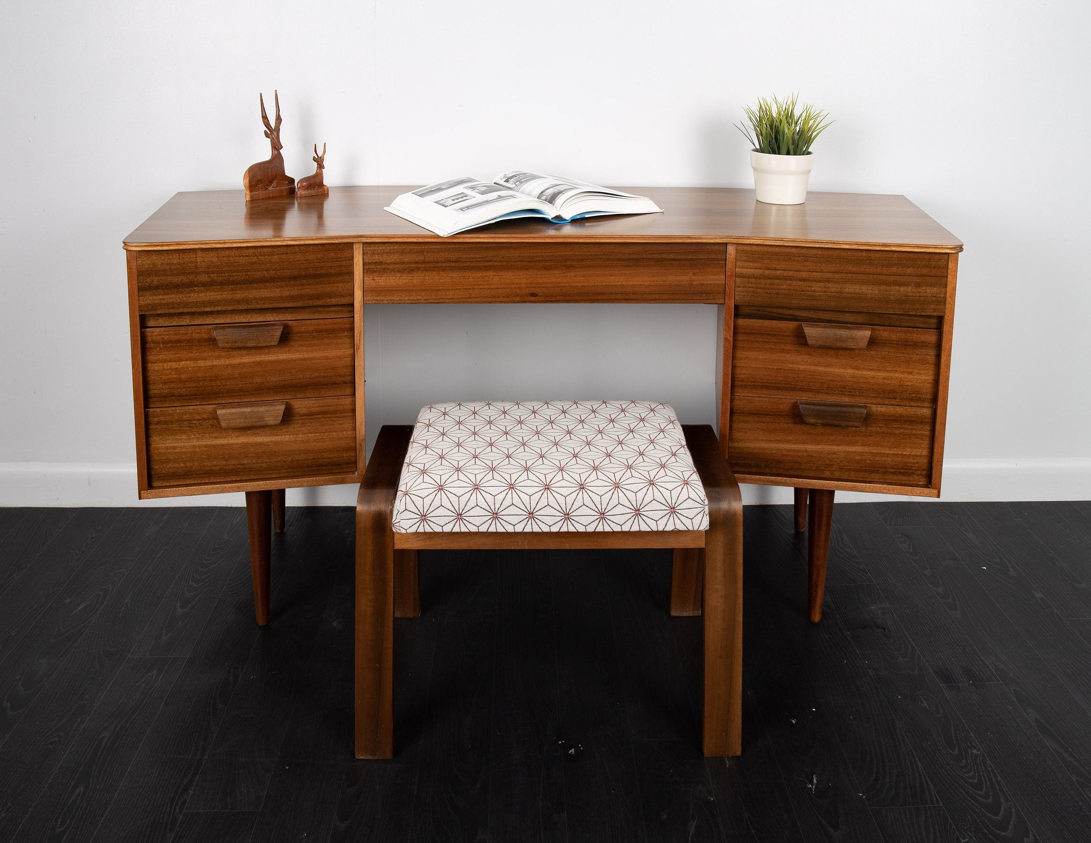 Mid Century Walnut Desk by UNIFLEX A Range