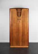 Retro Oak and Walnut Gents Wardrobe by Austinsuite