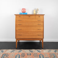 Retro Walnut Chest Of Drawers By Alfred Cox with Five Drawers
