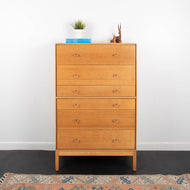 1960s Stag Oak Chest of Drawers by John and Sylvia Reid